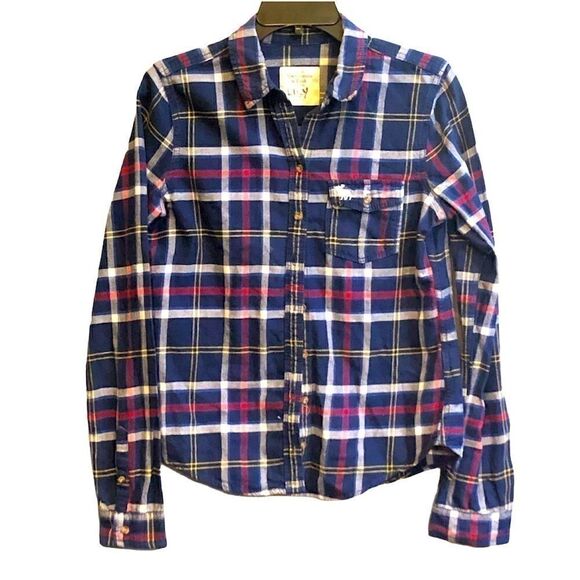 ABERCROMBIE & FITCH PLAID FLANNEL SHIRT SIZE M - Picture 1 of 8